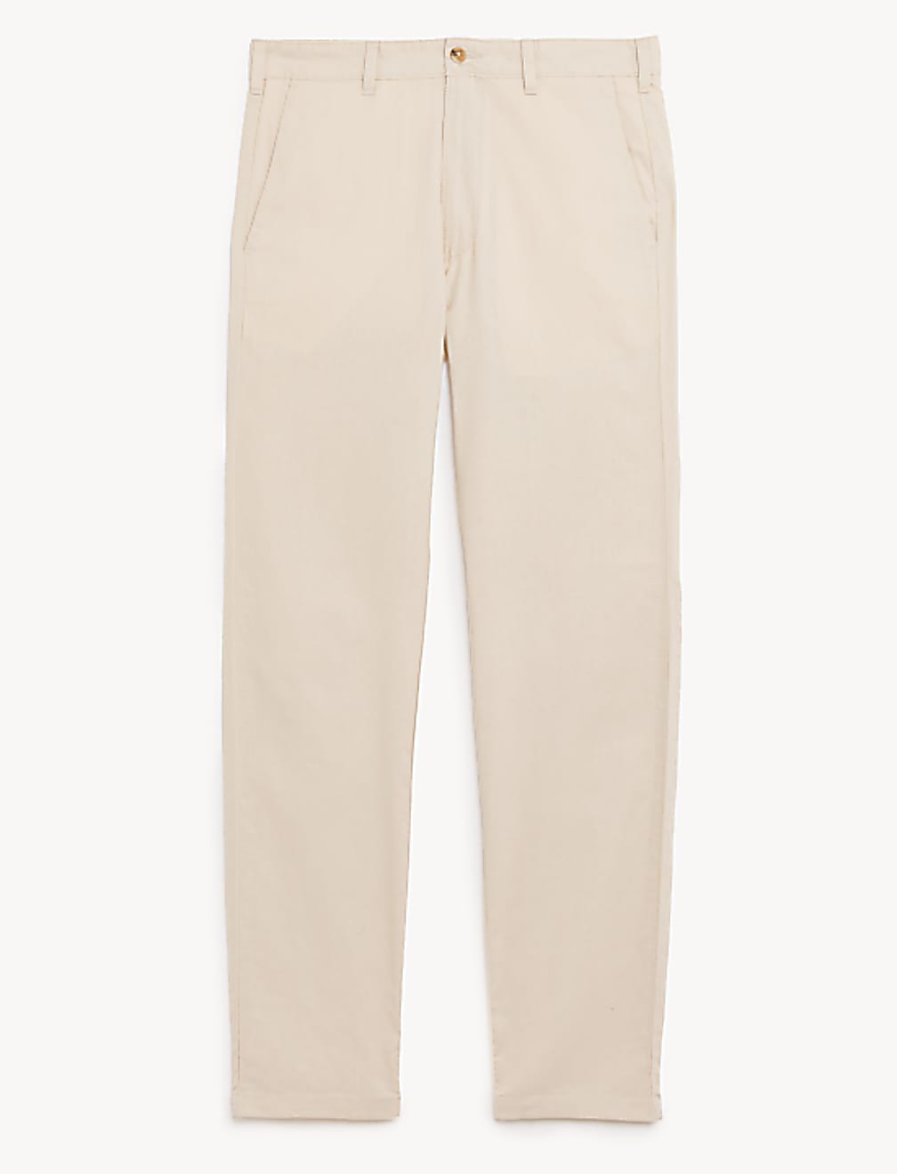 Linen Mix Plain Regular Fit Trousers