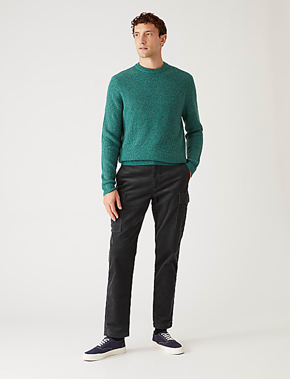 Tapered Fit Corduroy Cargo Trousers