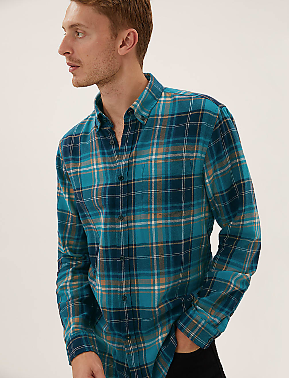 Pure Cotton Flannel Check Shirt
