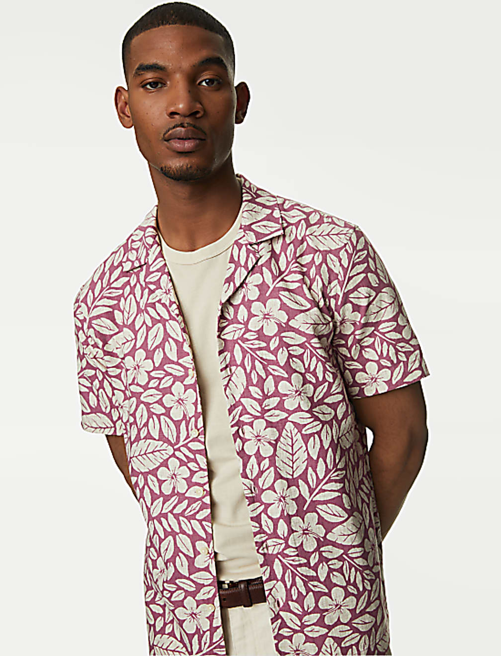 Easy Iron Linen Rich Floral Shirt