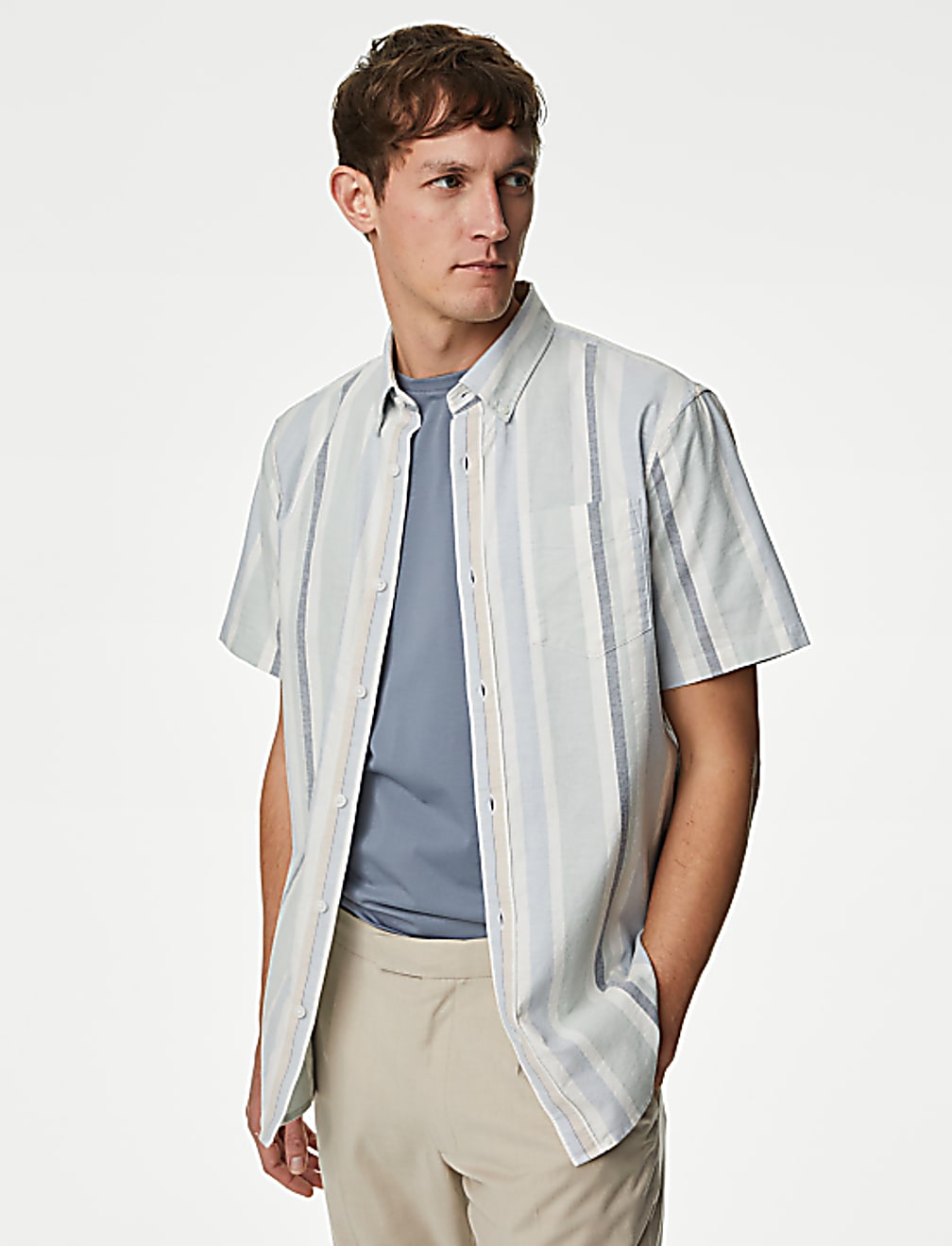 Pure Cotton Striped Oxford Shirt