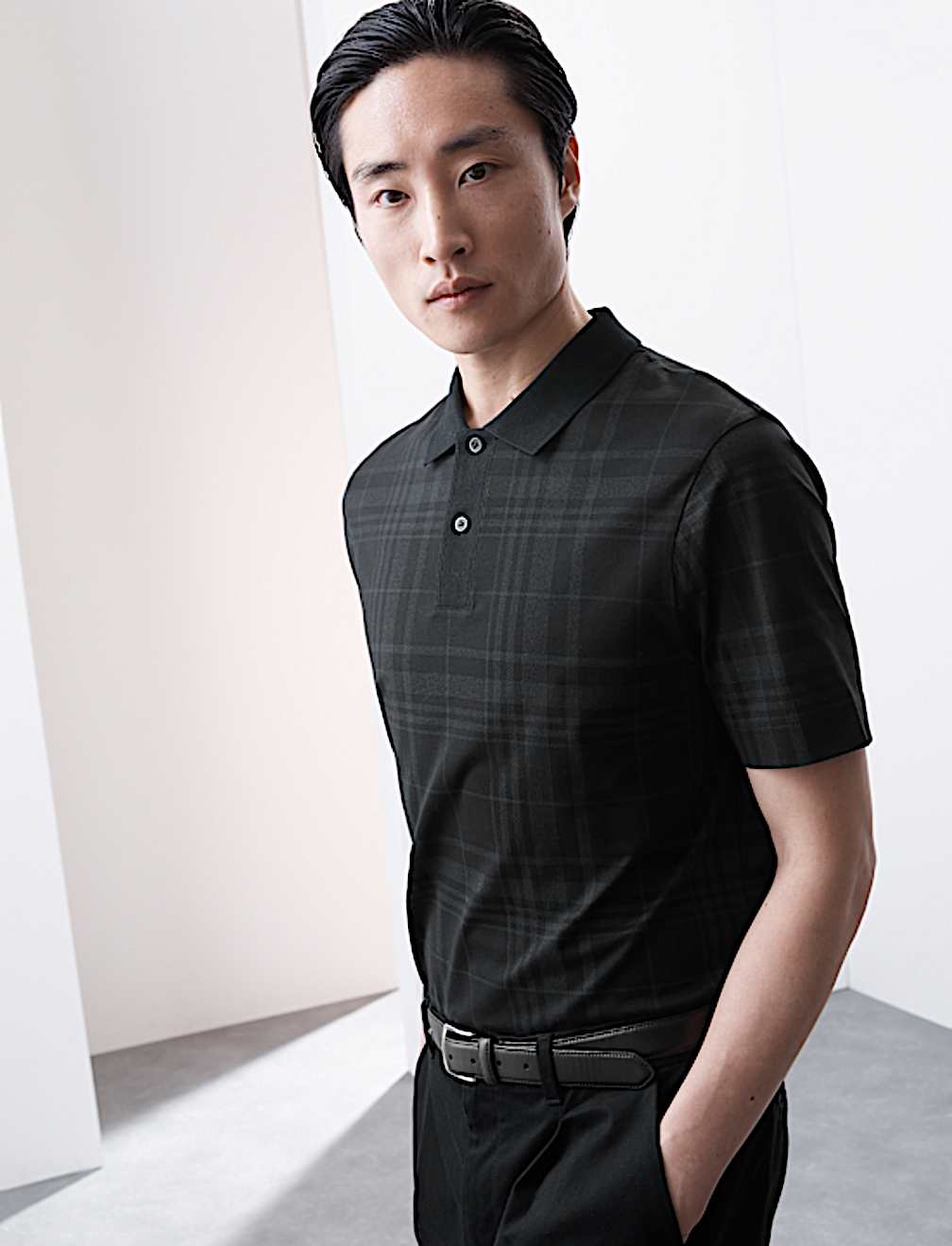 Pure Cotton Check Polo Shirt