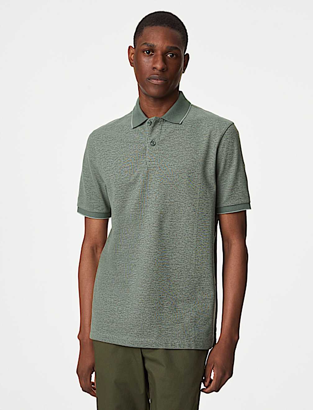 Pure Cotton Tipped Pique Shirt