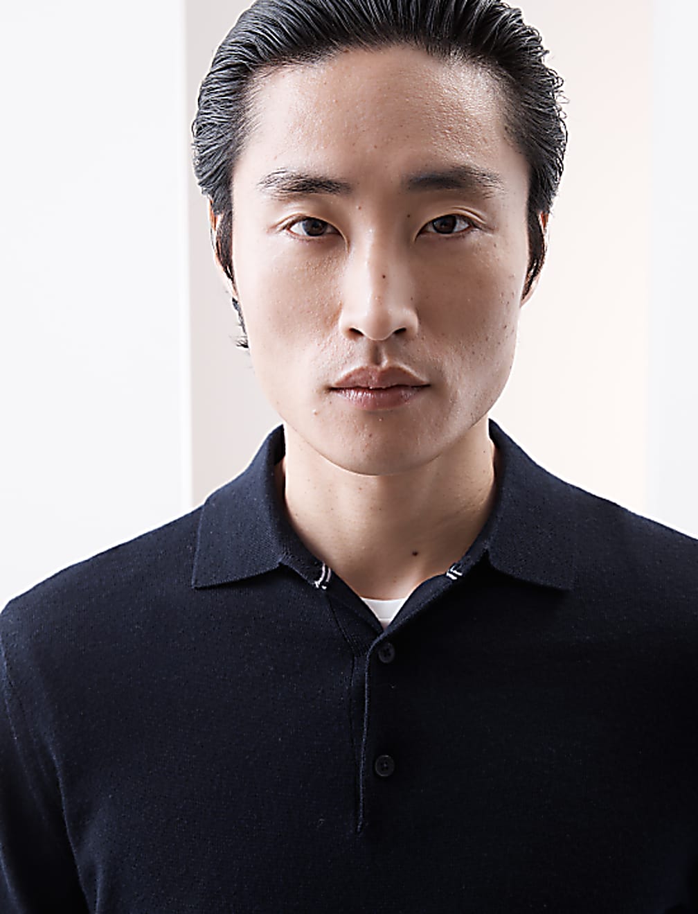 Pure Extra Fine Merino Wool Knitted Polo Shirt