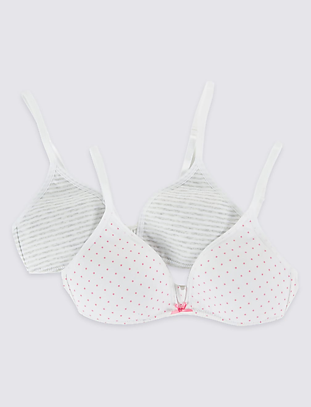 2 Pack Striped & Spotted Bras