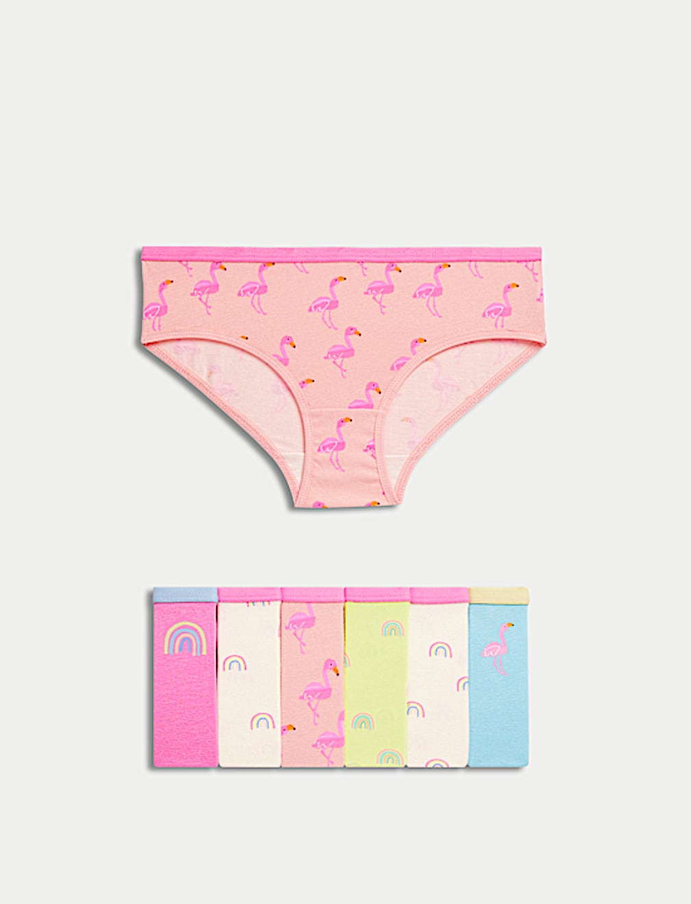 7pk Cotton with Stretch Rainbow Knickers (2-12 Yrs)