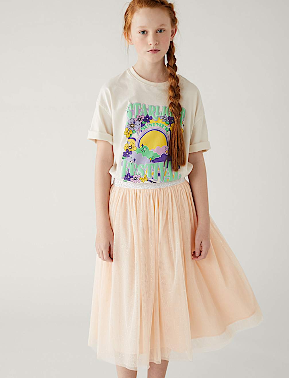 Midi Tulle Glitter Skirt
