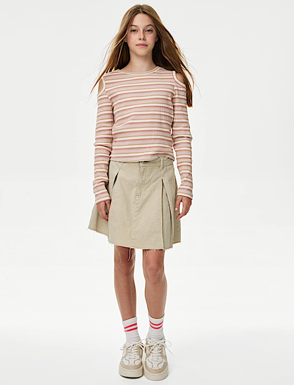 Denim Pleated Skirt (6-16 Yrs)