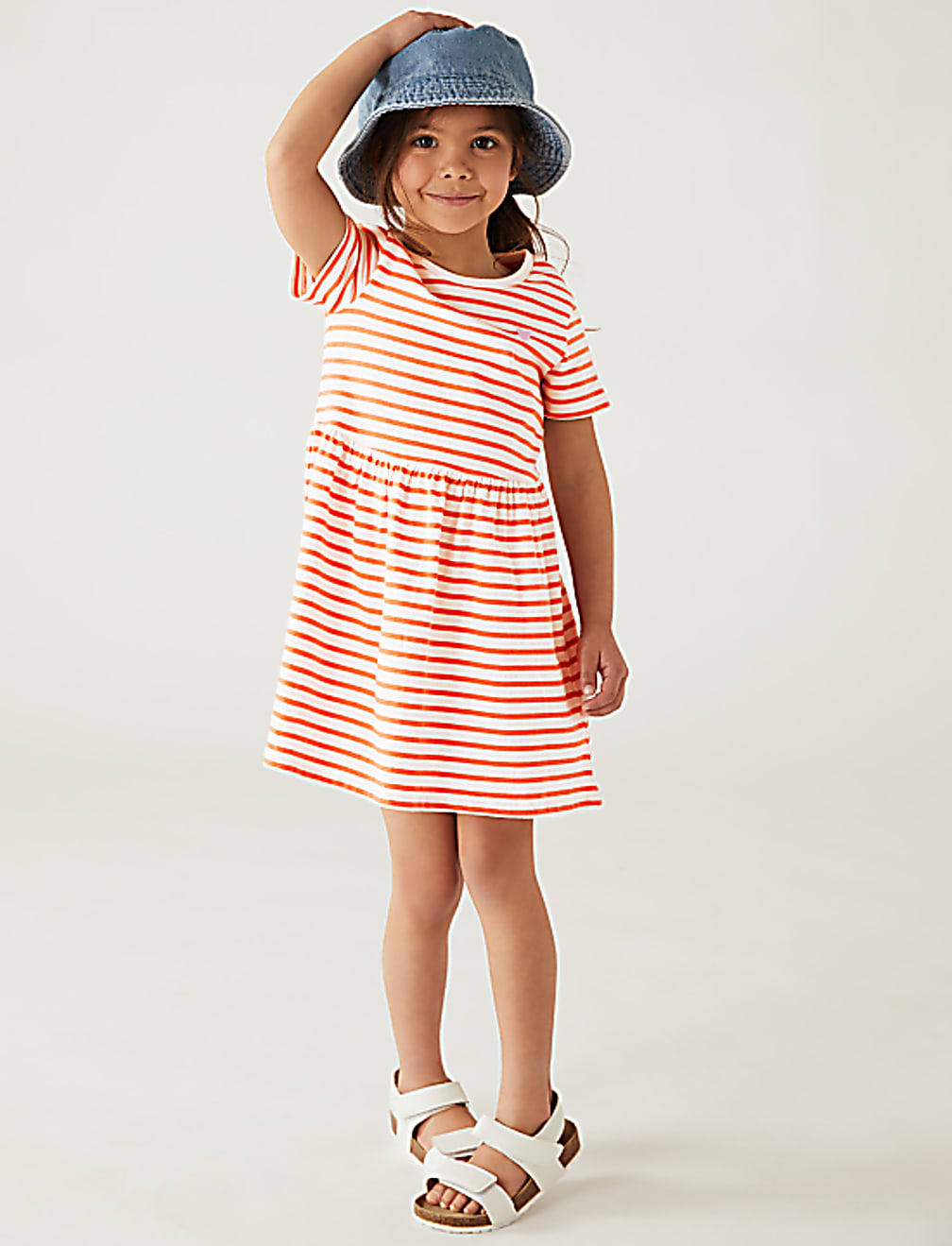 Pure Cotton Striped Dress (2-8 Yrs)
