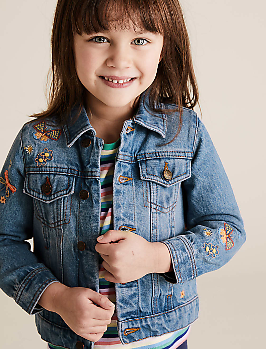Embroidered Denim Jacket(2-7 Yrs)