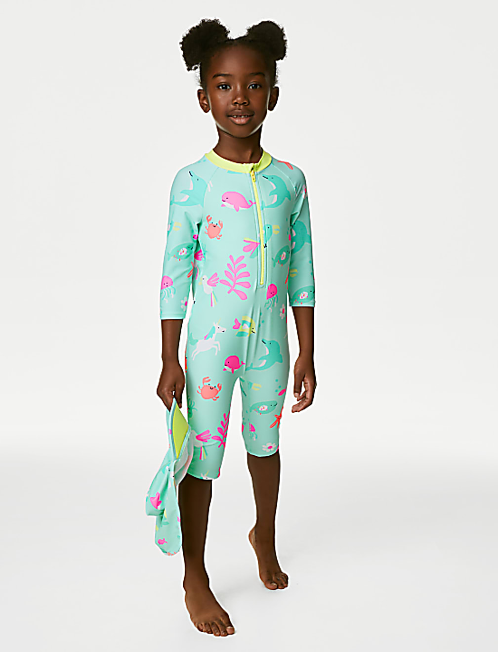 2pc Sea Life Long Sleeve Swim Set