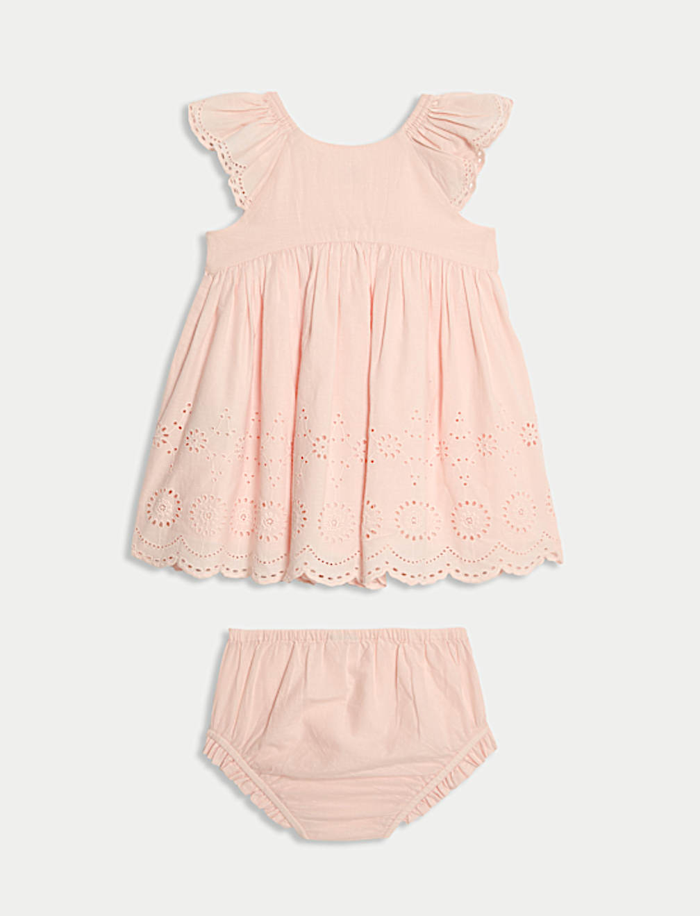 2pc Pure Cotton Broderie Outfit (0 Mths-3 Yrs)