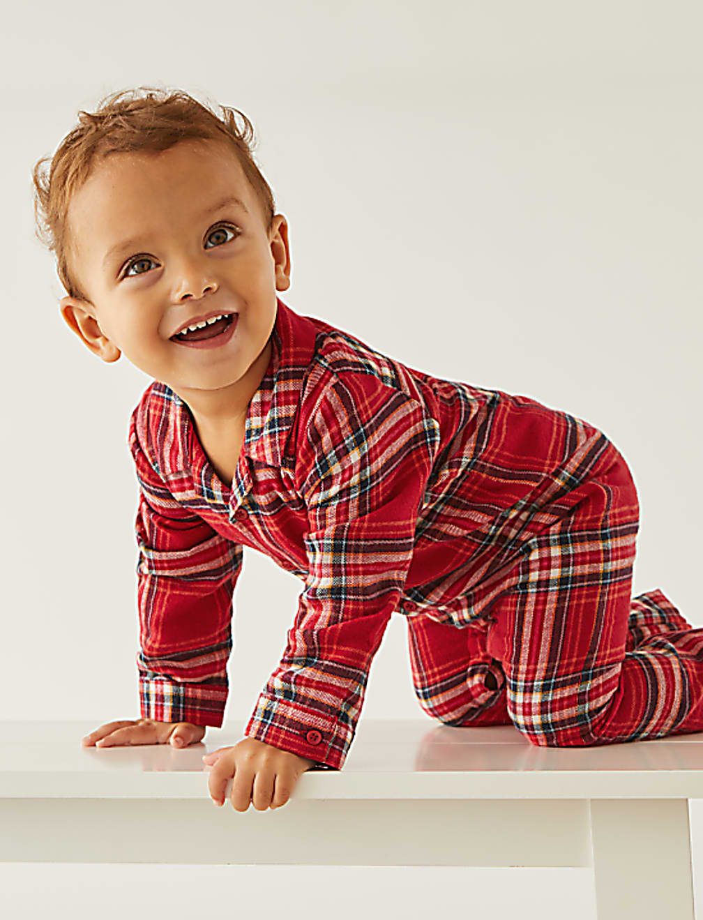 Pure Cotton Checked Romper (0-3 Yrs)