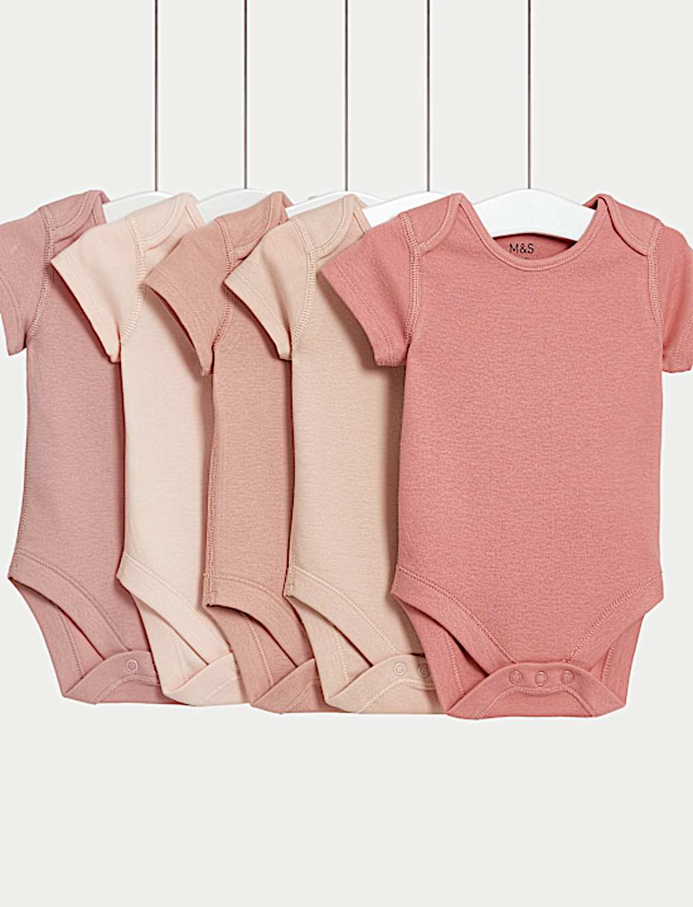 5pk Pure Cotton Bodysuits (6½lbs-3 Yrs)