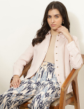 Pure Linen Spread Collar Shirt
