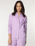 Pure Linen Spread Collar Shirt