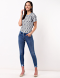 Chewed Hem Denim w/Stretch