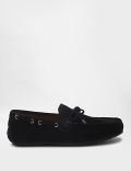 Pure Leather Plain Slip-on Loafers