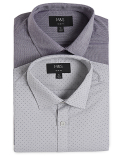 2PK Easy To Iron  Design Shirt