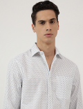 Slim Fit Spread Collar Shirt