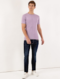 Cotton Blend Round Neck Solid T-Shirt