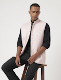 Tailored-Fit Textured Sleeveless Waistcoat