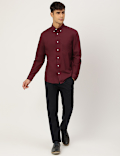 Pure Cotton Plain Collared Shirt
