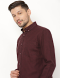 Pure Cotton Plain Button Down Shirt