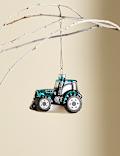 Glass Tractor Hanging Decoration