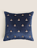 Velvet Bee Embroidered Cushion
