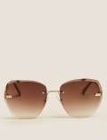 Rimless Oversized Sunglasses