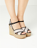 Wedge Heel Crossover Espadrille Sandals