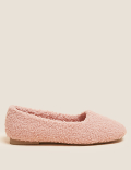 Borg Square Toe Ballerina Slipper