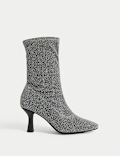 Sparkle Stiletto Heel Sock Boots