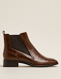 Wide Fit Leather Chelsea Ankle Boots