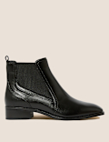 Wide Fit Leather Chelsea Ankle Boots