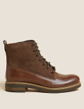 Leather Lace-up Ankle Boots