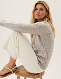 Pointelle Blouson Sleeve Jumper
