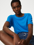Linen Blend Crew Neck Top