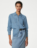 Lyocell Tea Dyed Collared Shirt
