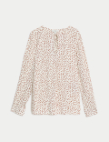 Printed Tie Neck Blouse