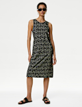 Pure Cotton Spot Print Mini Shift Dress