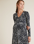 Maternity Jersey Polka Dot Skater Dress