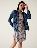 Jersey Floral High Neck Skater Dress