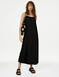 Square Neck Strappy Midi Cami Slip Dress