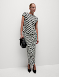 Printed Ribbed Top