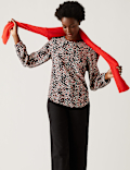 Woven Printed Round Neck Top