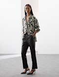 Cupro Rich Printed Collared Shirt
