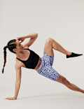 Go Move Printed High Waisted Gym Shorts