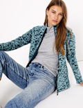 Panelled Printed Fleece Jacket